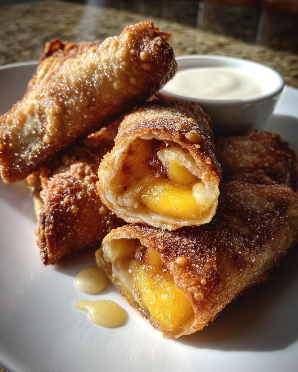 10-Minute Peach Cobbler Egg Rolls: Sweet Magic in Every Bite 9 PEACH COBBLER EGG ROLLS - detail 4