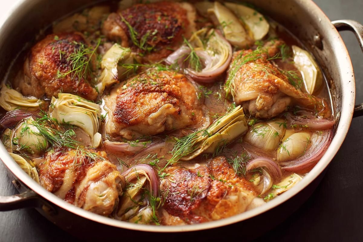Chicken, Fennel, and Artichoke Fricassee
