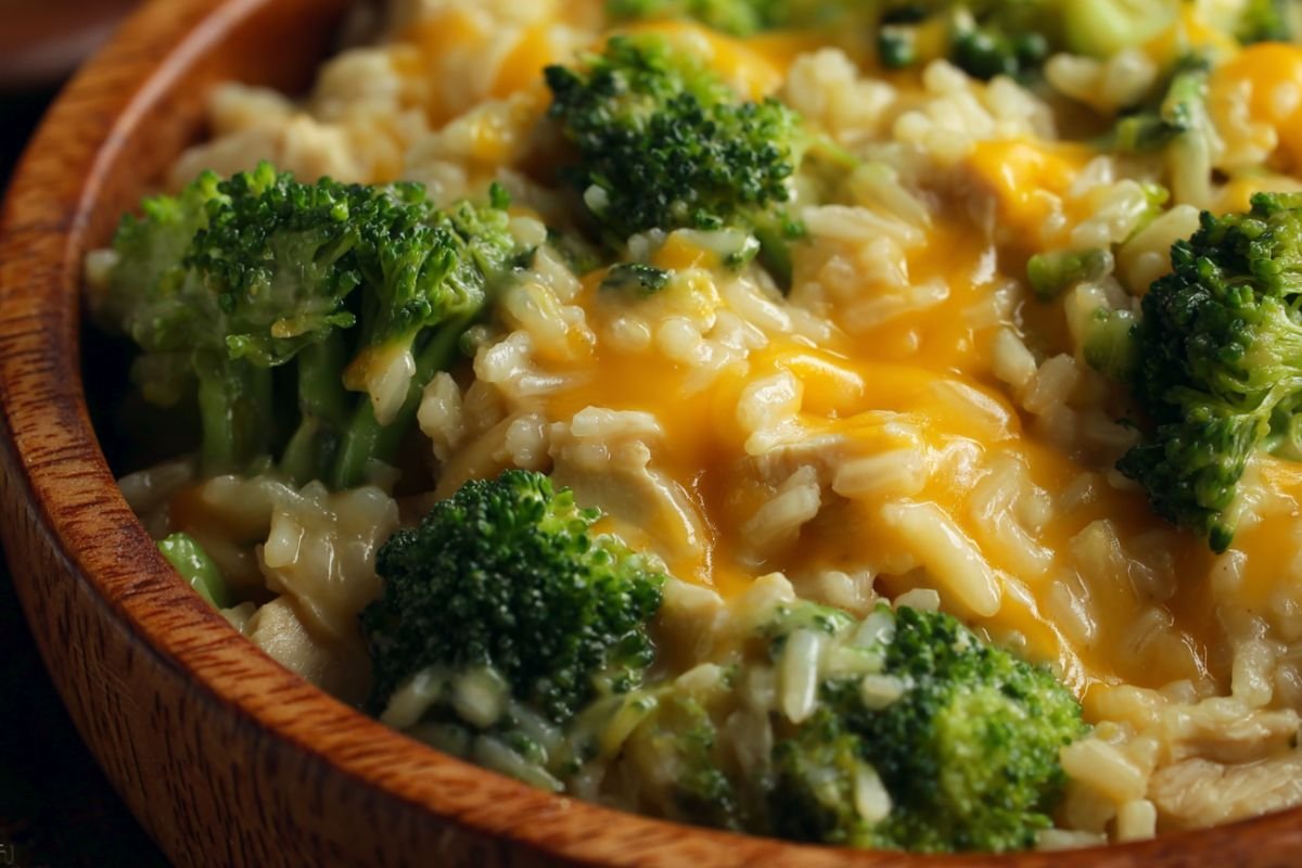Creamy Chicken Broccoli Rice Bake