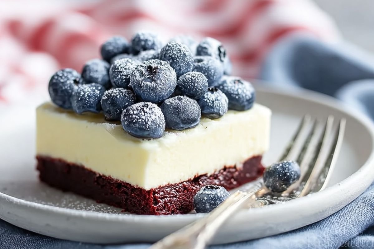 Fourth of July Red Velvet Cheesecake Bars