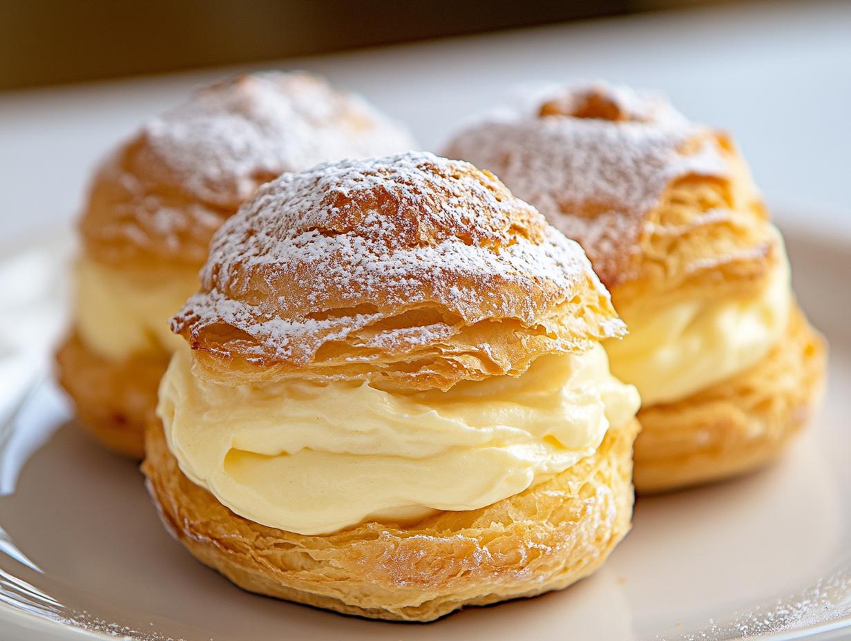 Italian Cream Puffs with Custard Filling
