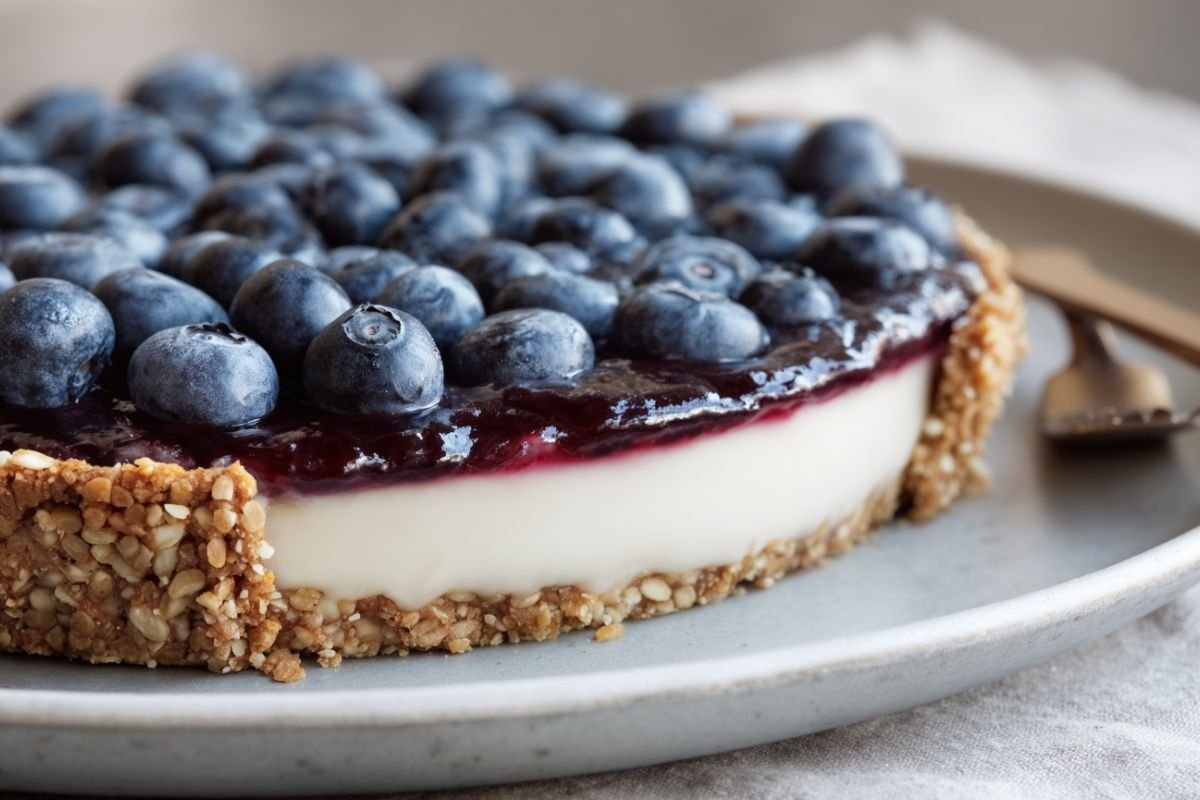 No Bake Blueberry Custard Pie