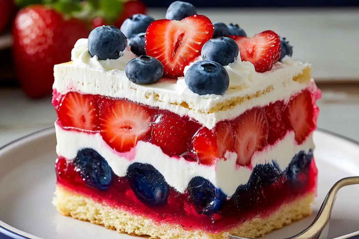 Red, White, and Blue Berry Dessert RECIPE