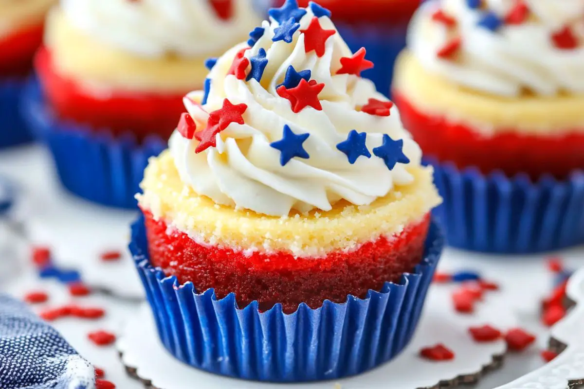 Red, White and Blue Mini Cheesecakes 2 Red, White and Blue Mini Cheesecakes recipe