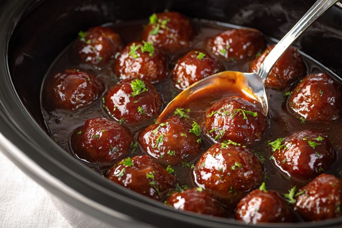 Slow Cooker Bourbon Meatballs