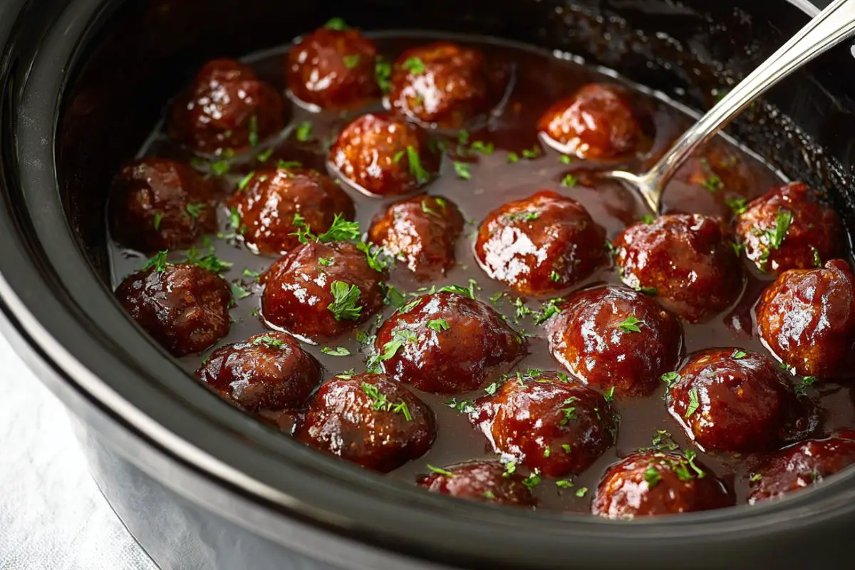 Slow Cooker Bourbon Meatballs