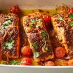 Baked Salmon With Harissa and Cherry Tomatoes 5 Baked Salmon With Harissa and Cherry Tomatoes recipe