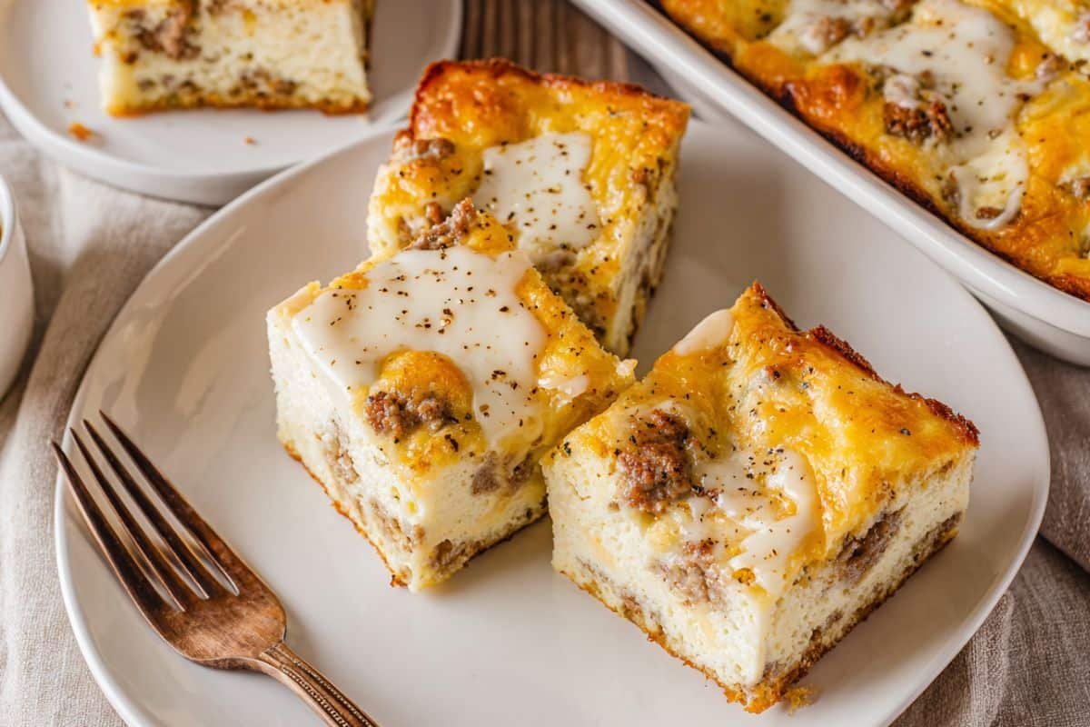 Biscuits and Gravy Breakfast Casserole