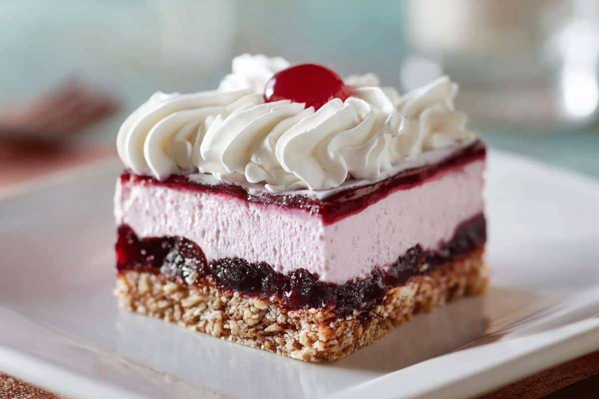 Black Cherry Layered Pretzel Dessert