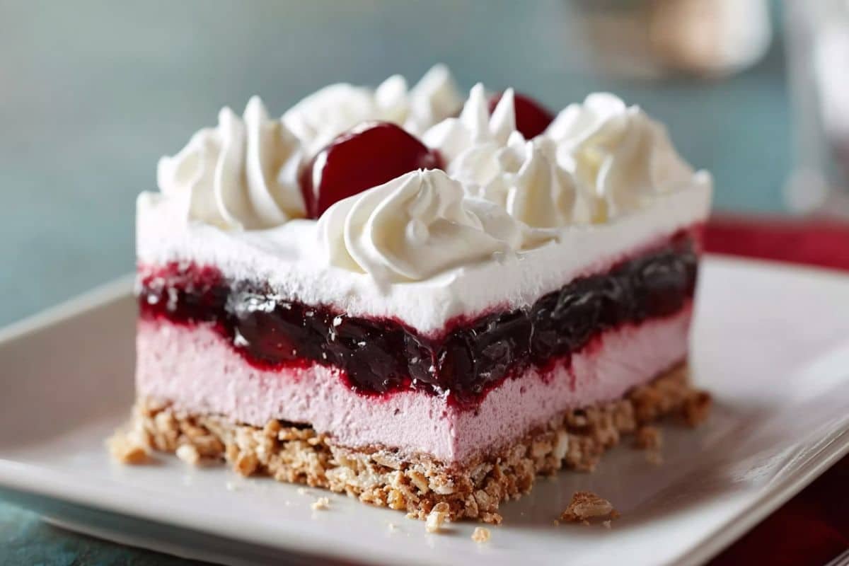 Black Cherry Layered Pretzel Dessert