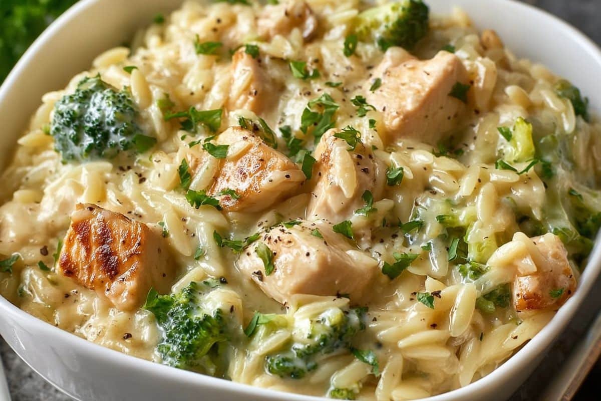 Cheesy Chicken Broccoli Orzo 3 Cheesy Chicken Broccoli Orzo