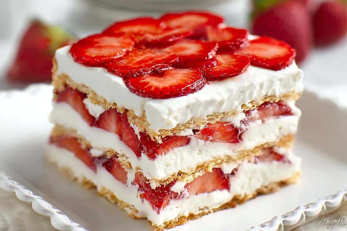 Gluten Free Strawberry Shortcake Icebox Cake 3 Gluten Free Strawberry Shortcake Icebox Cake