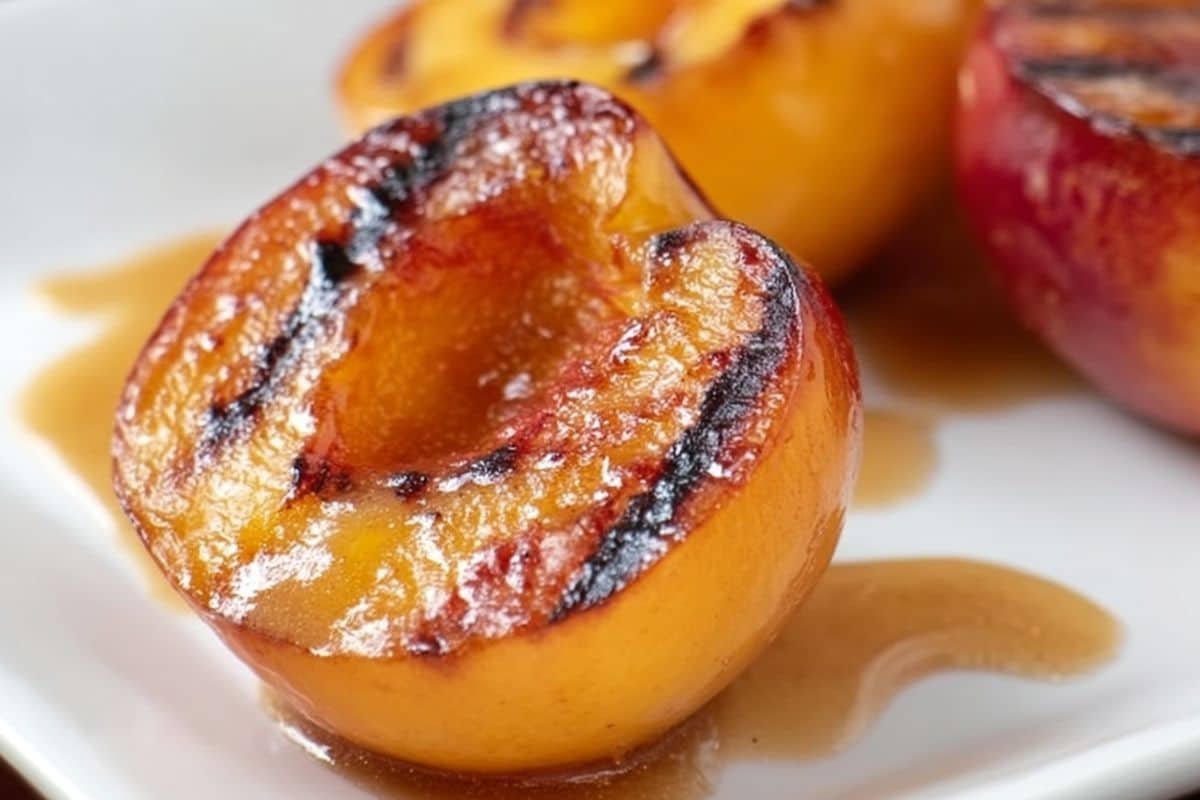 Grilled Peaches with Honey Cinnamon Sauce