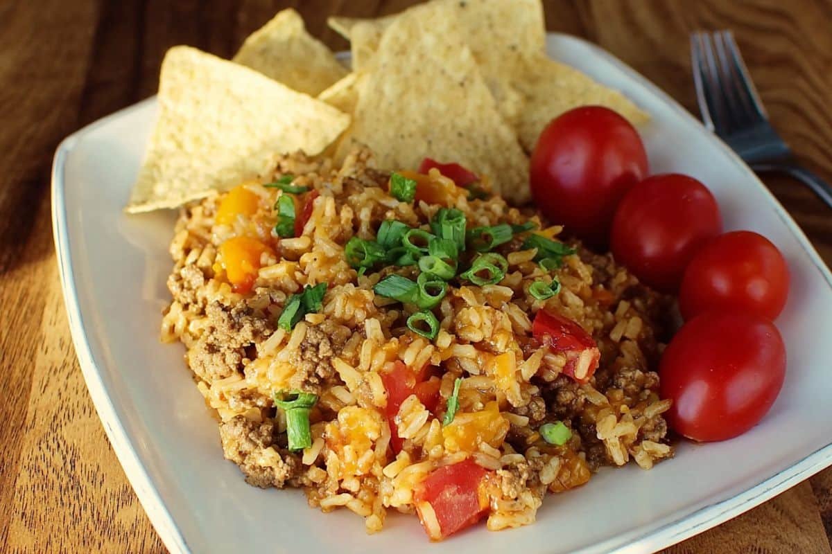 Instant Pot Ground Beef Taco Rice Recipe