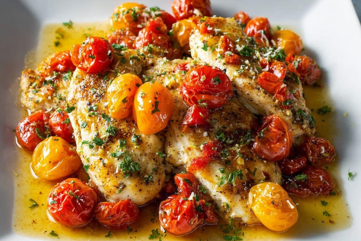 Lemon and Garlic Chicken With Cherry Tomatoes
