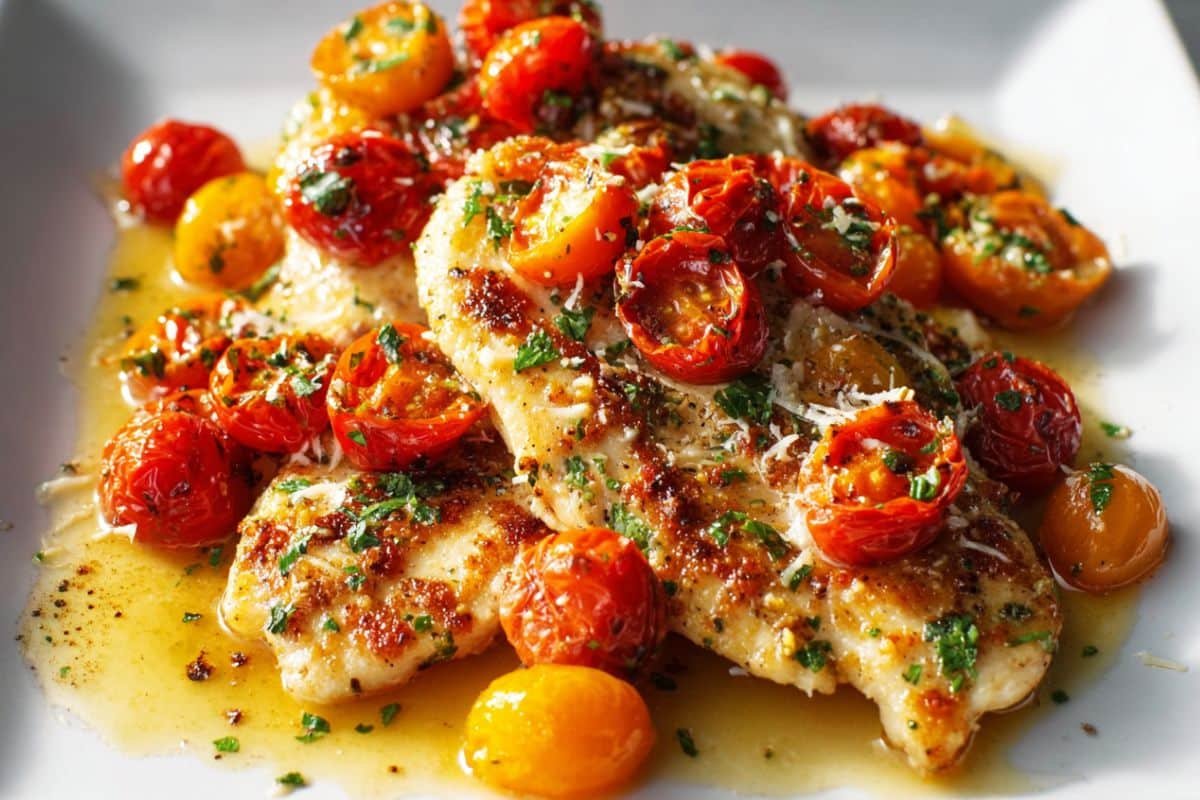 Lemon and Garlic Chicken With Cherry Tomatoes 3 Lemon and Garlic Chicken With Cherry Tomatoes