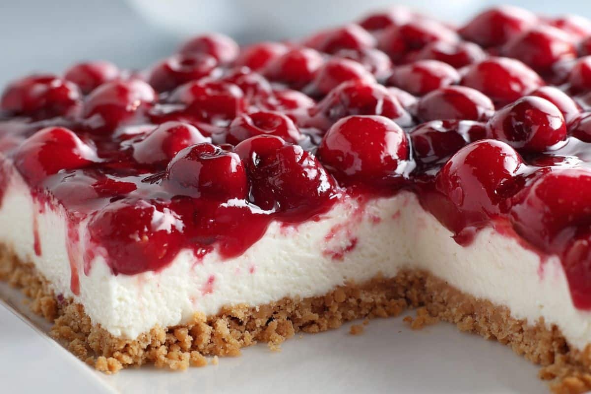 No-Bake Cherry Cheesecake Recipe (9×13 Size)