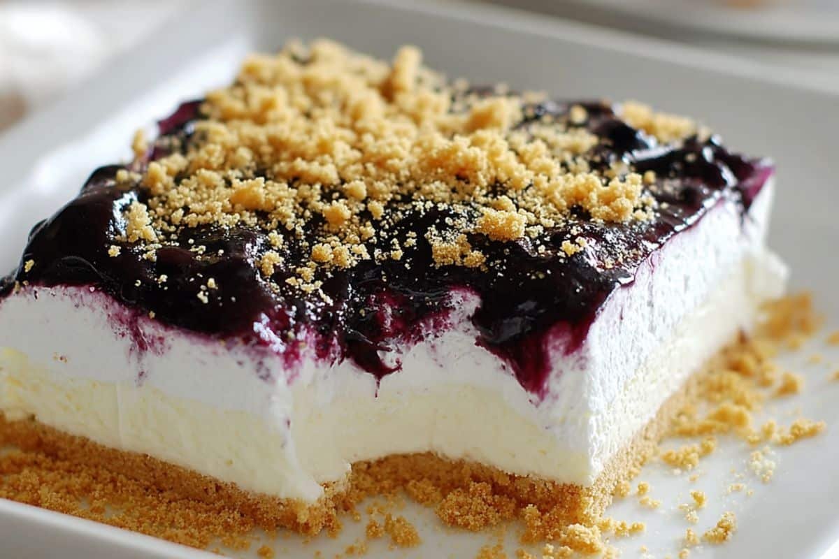 No Bake Lemon Blueberry Dessert