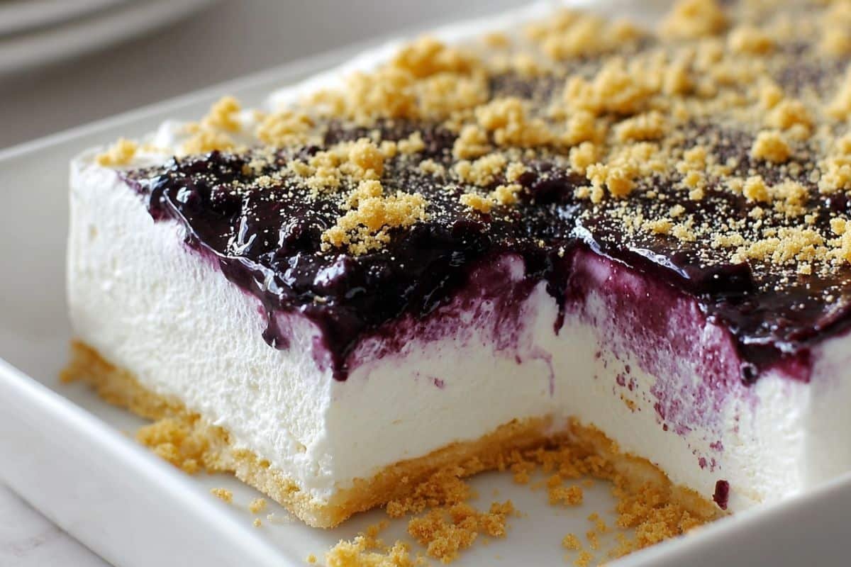 No Bake Lemon Blueberry Dessert