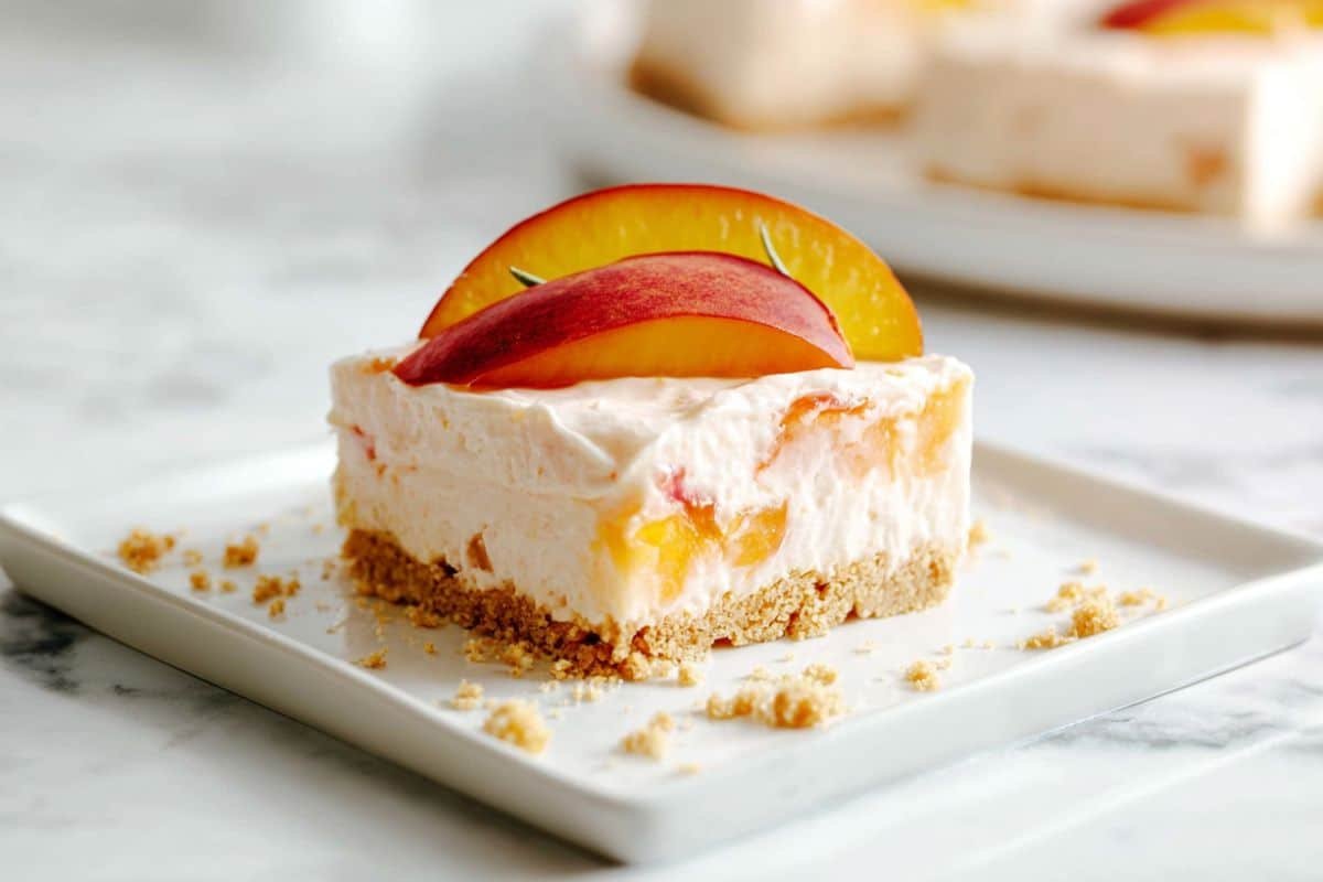 _No-Bake Peach Cheesecake Bars