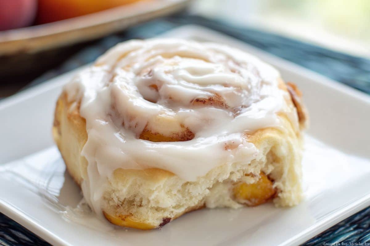 Peach Cinnamon Rolls with a Cream Cheese Glaze 3 Peach Cinnamon Rolls