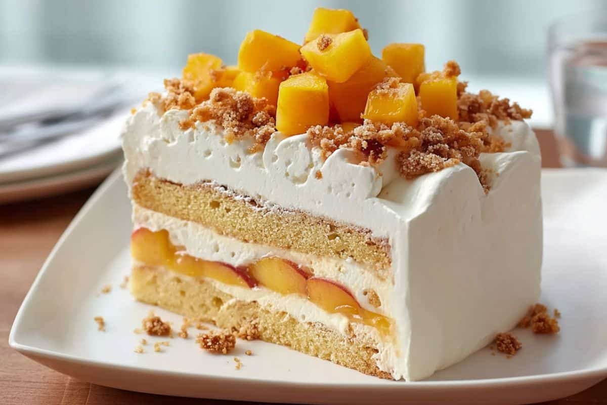 Peach Cobbler Ice Cream Cake