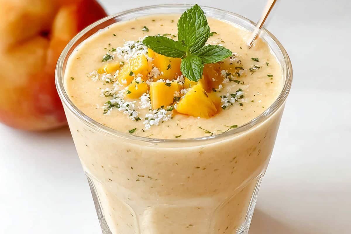 Peach Protein Smoothie without Yogurt 3 Peach protein smoothie without yogurt
