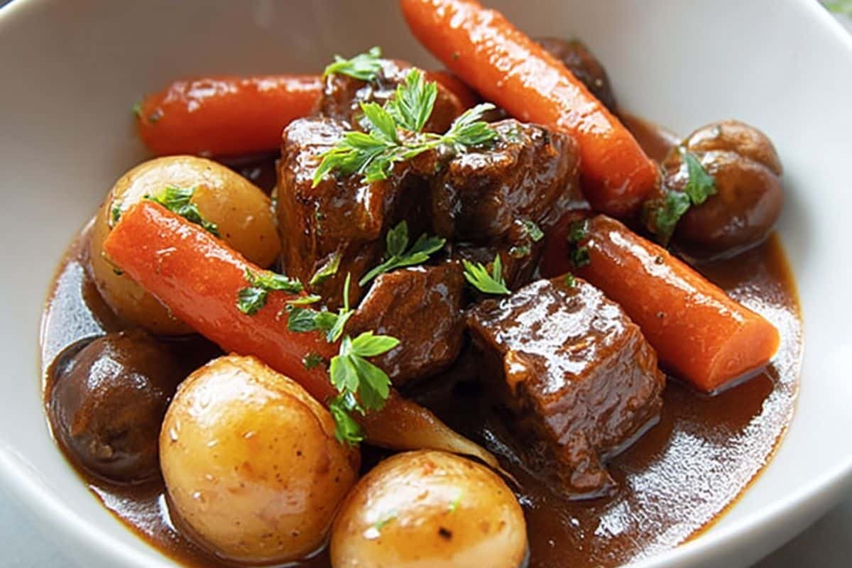 Pressure Cooker Beef Bourguignon