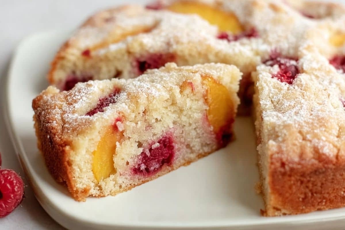 Raspberry Peach Cake