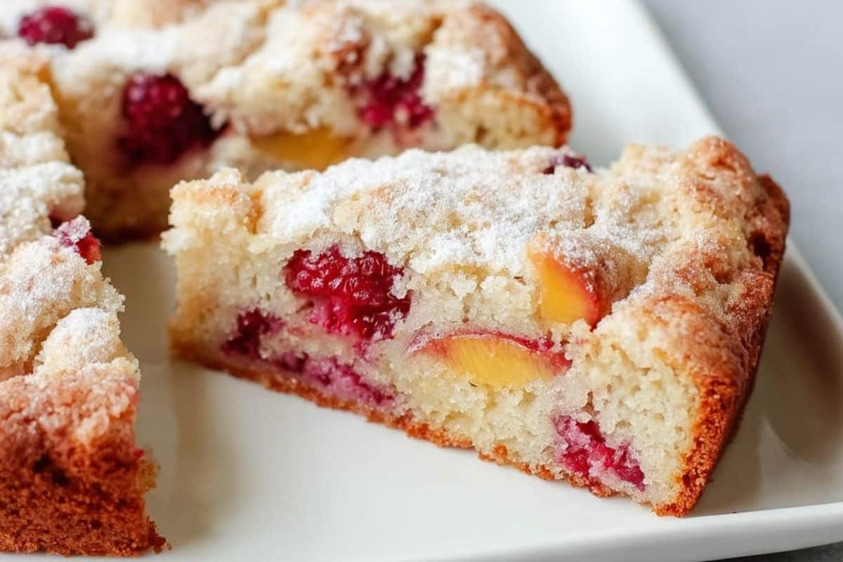 Raspberry Peach Cake