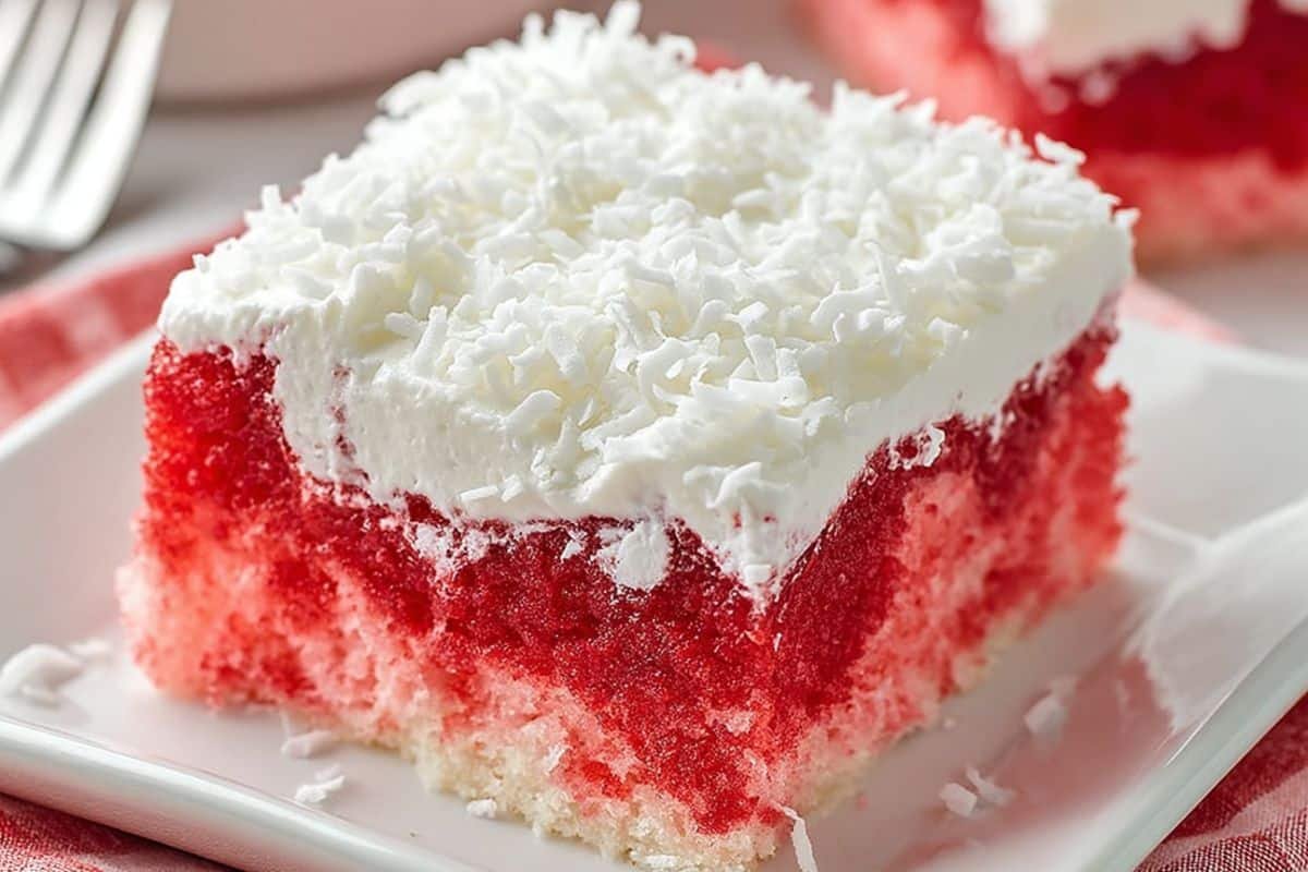 Raspberry Zinger Poke Cake