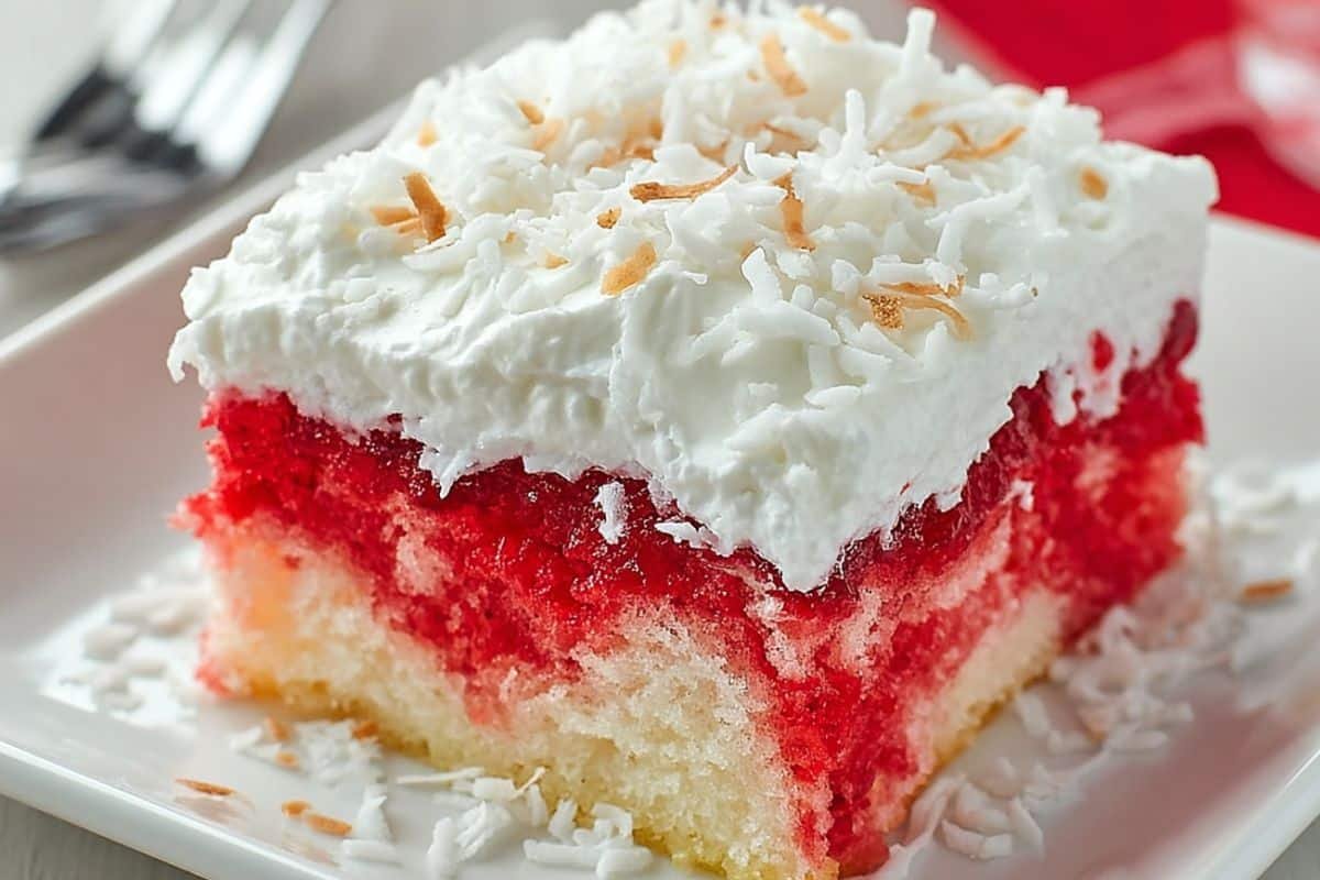 Raspberry Zinger Poke Cake