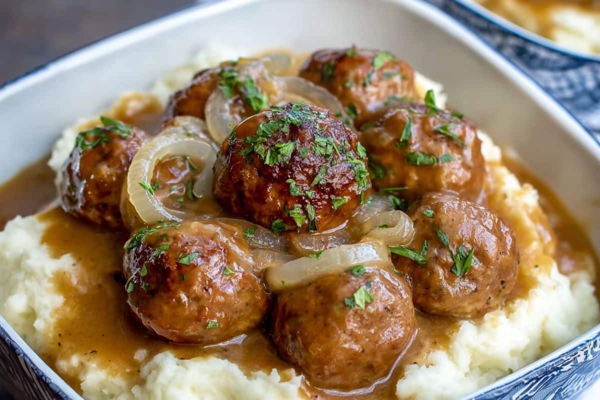 Salisbury Steak Meatballs (Slow Cooker Recipe) 3 _Salisbury Steak Meatballs