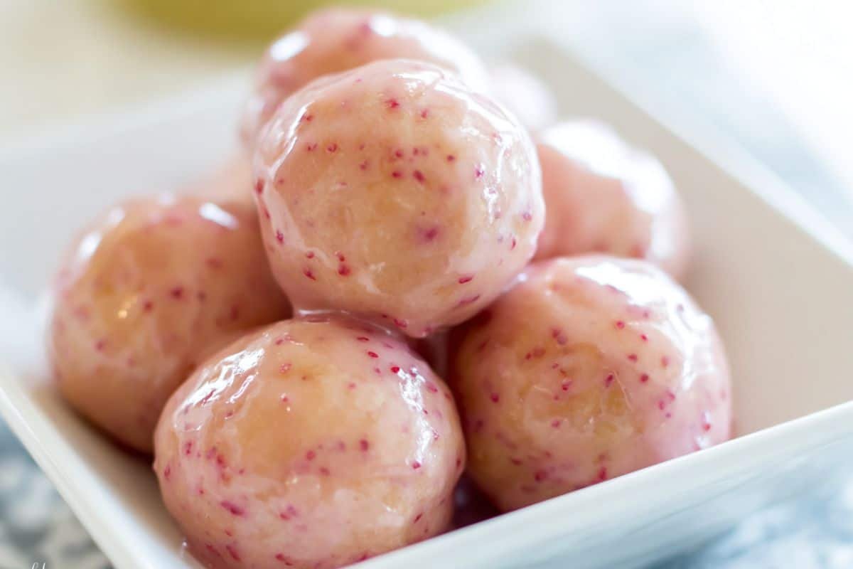 Strawberry Glazed Baked Donut Holes