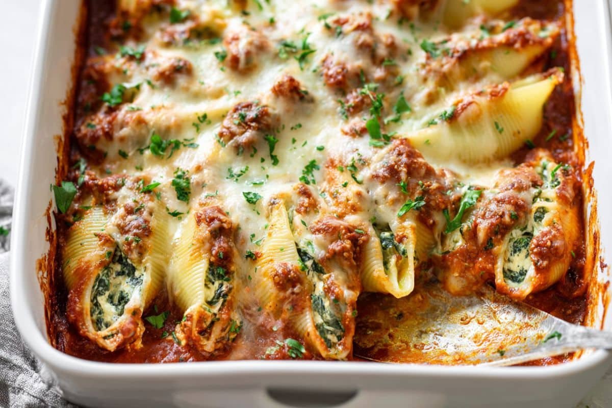 Stuffed Shells with Ground Beef