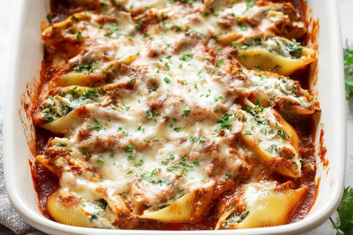 Stuffed Shells with Ground Beef