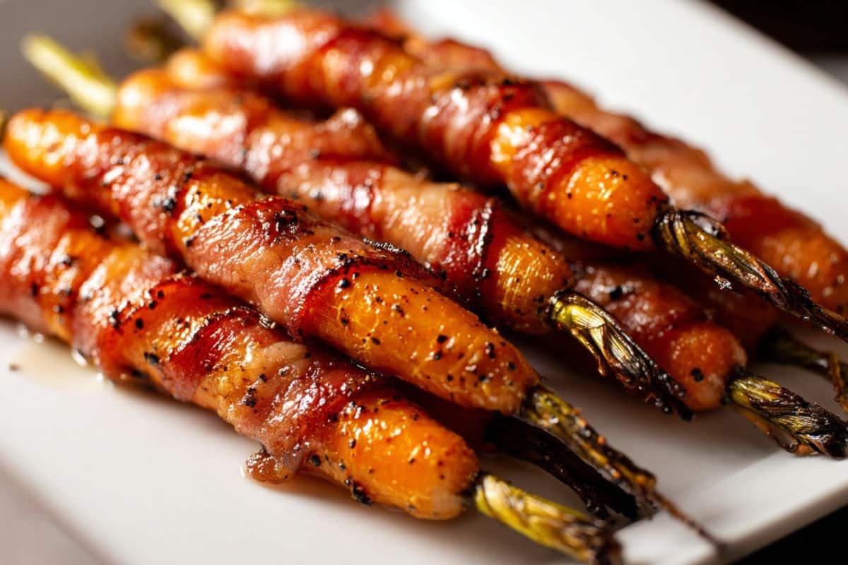 Bacon Wrapped Maple Glazed Carrots