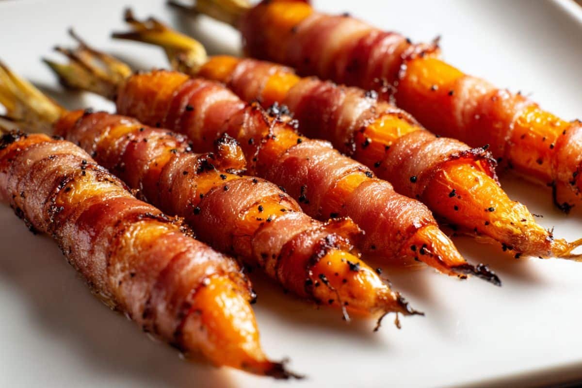 Bacon Wrapped Maple Glazed Carrots