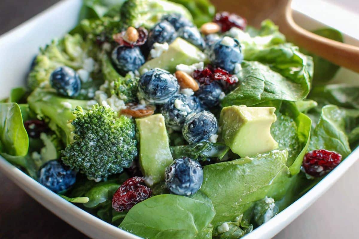 Blueberry Broccoli Spinach Salad