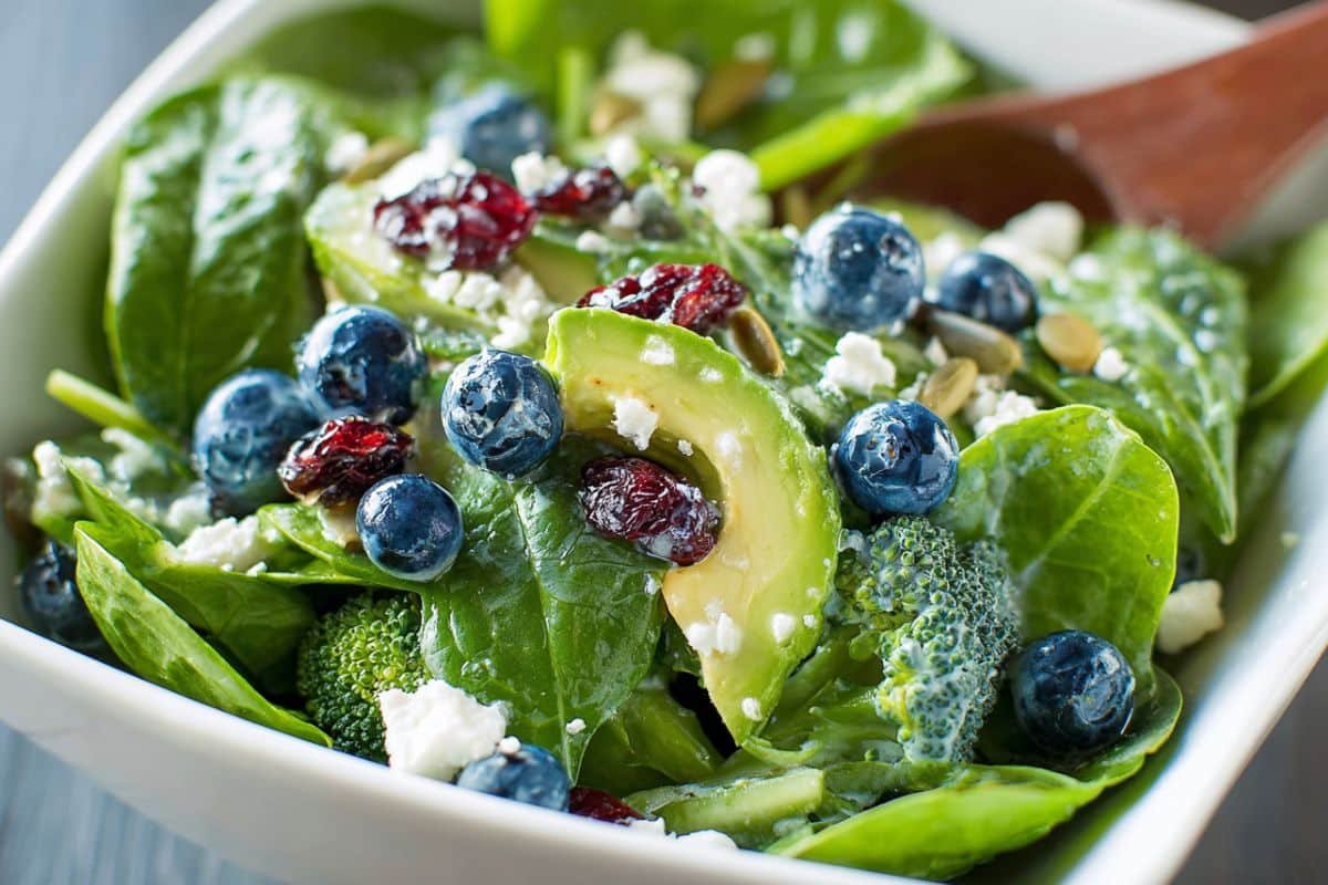 Blueberry Broccoli Spinach Salad