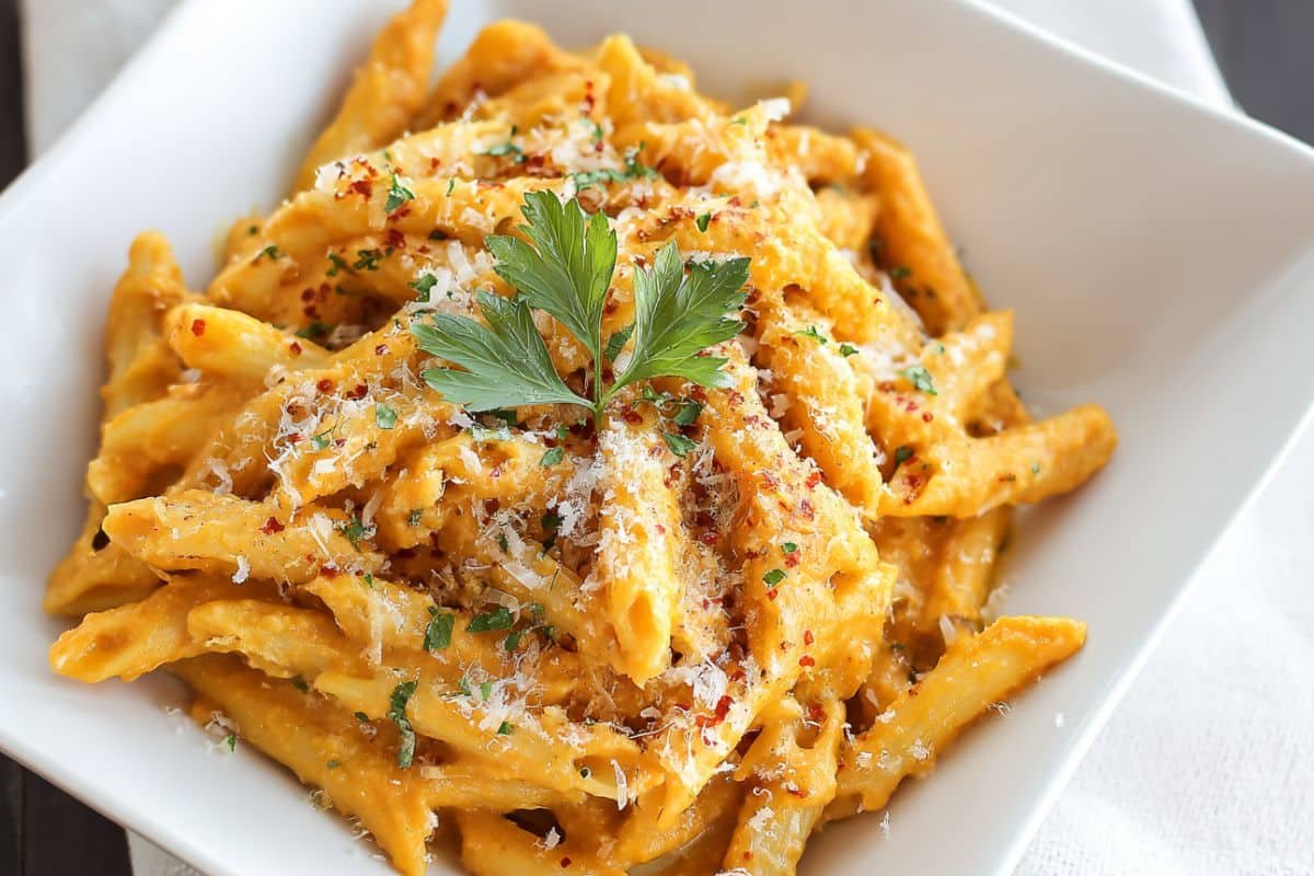 Cheesy Pumpkin Pasta Bake