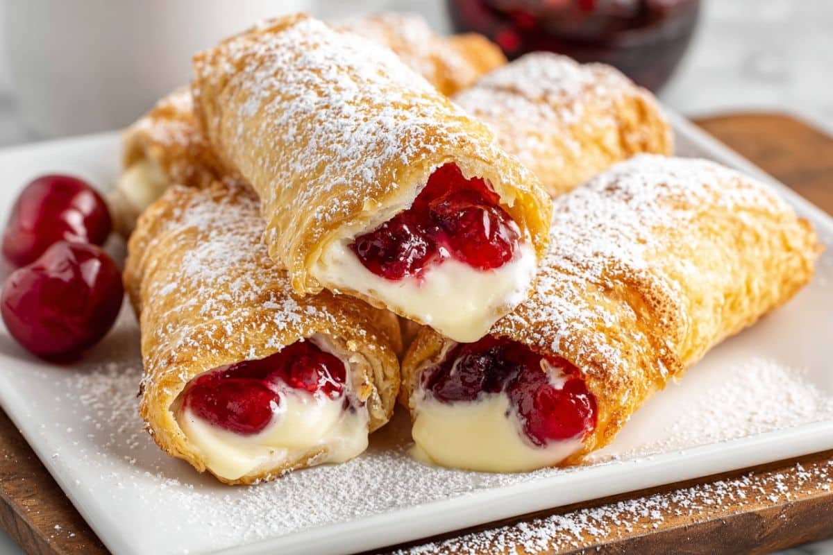 Cherry Cheesecake Egg Rolls