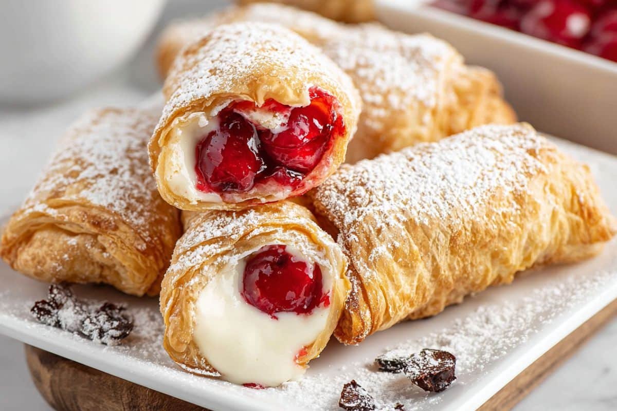 Cherry Cheesecake Egg Rolls