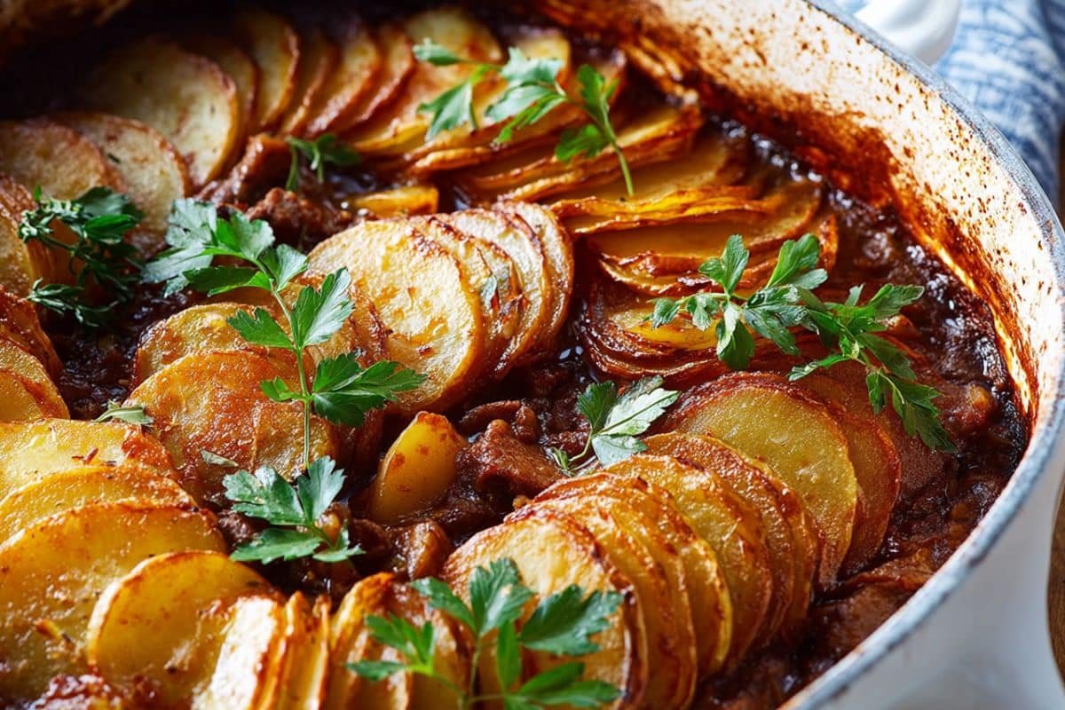 Crispy Potato‑Topped Beef Stew