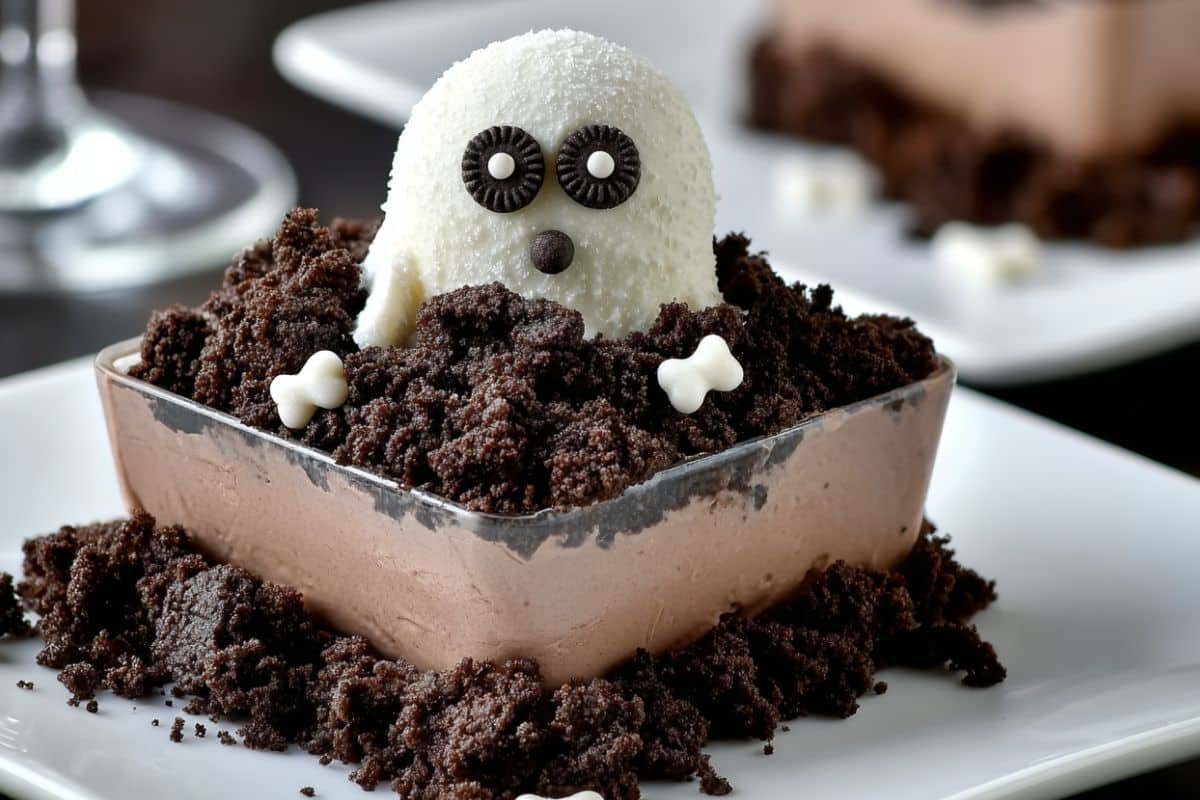 Ghostly Chocolate Greek Yogurt Parfaits