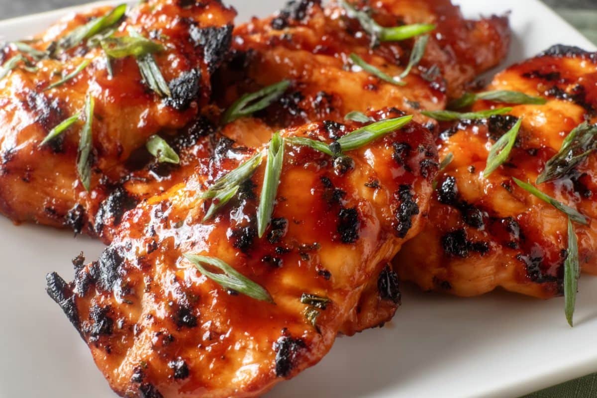 Grilled Honey Buffalo Chicken Thighs