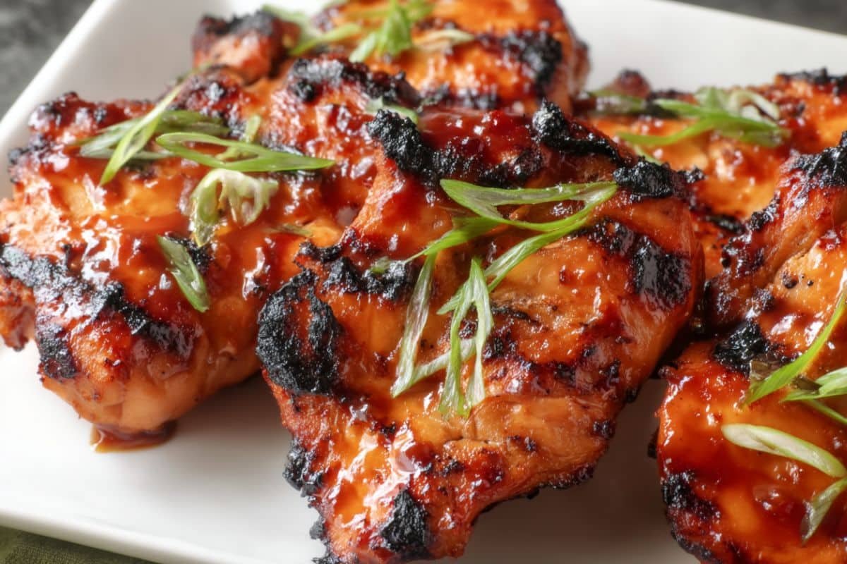 Grilled Honey Buffalo Chicken Thighs