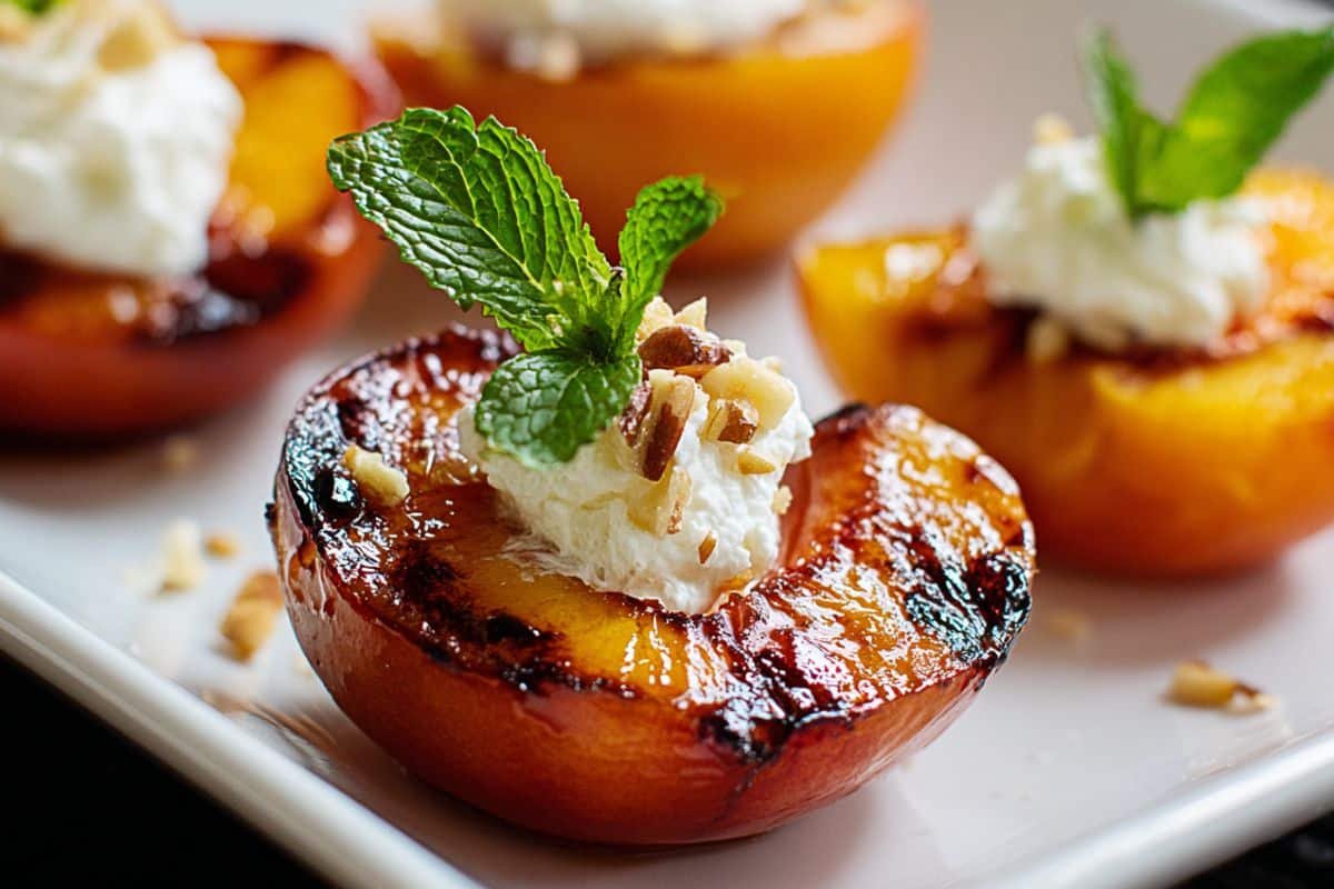 Grilled Peaches with Vanilla Mascarpone