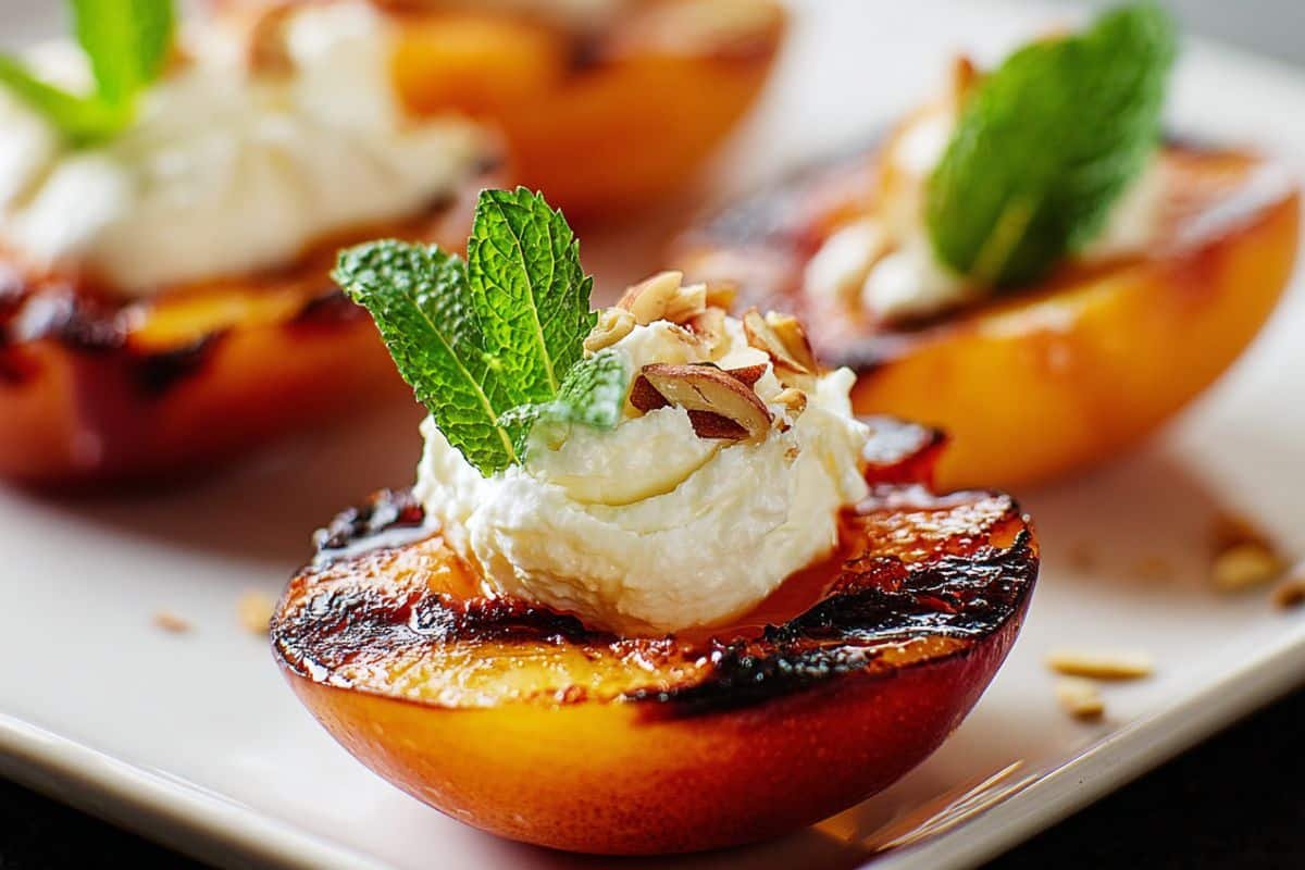 Grilled Peaches with Vanilla Mascarpone