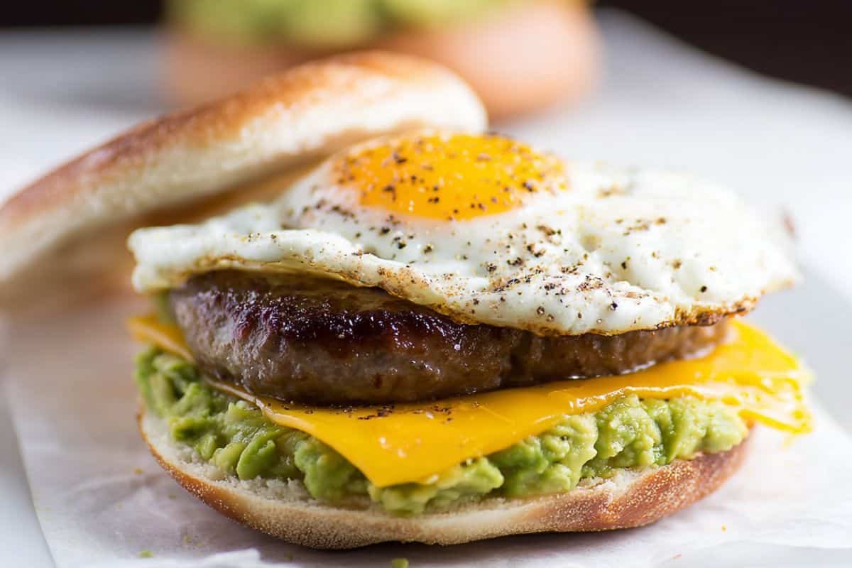 Homemade Turkey Sausage Breakfast Sandwich
